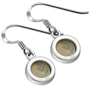 Mother of Pearl Round Silver Earrings - e401